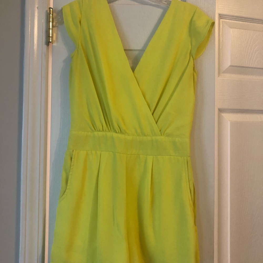 Neon Yellow GB Romper w/ Pockets